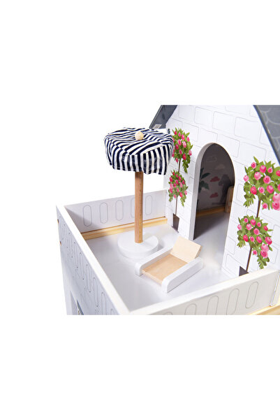 İSP Casuta de papusi din lemn MDF fara margini ascutite "Likesmart 6201" cu 3 Nivele, terasa, Banda