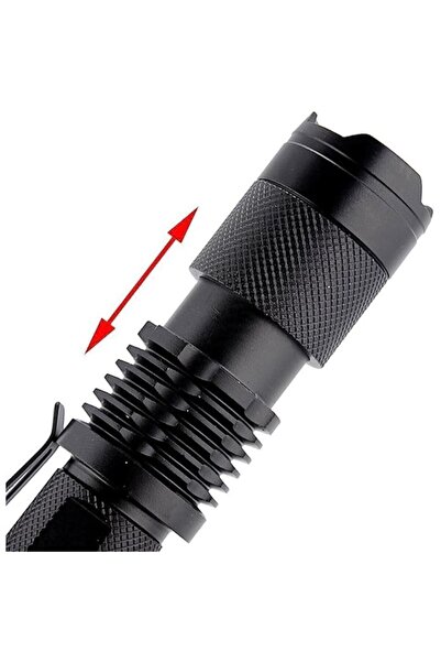 dalip Tactical CREE LED flashlight with optical zoom up to 300m, 3W, 220 lumen, cold light, IPX4, 9.2cm length
