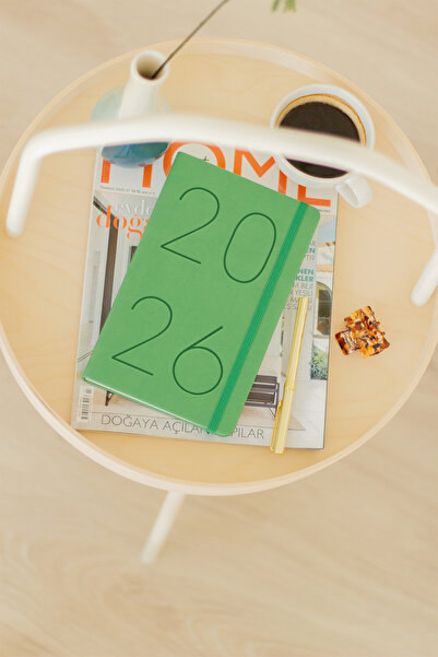 Matt Notebook 2026 Yılı 13x21 cm Günlük Ajanda Yeşil