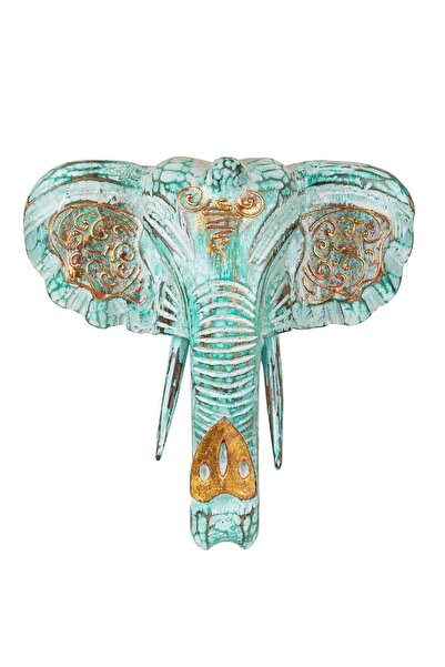 baliahşap Dekoratif Ahşap Fil Objesi El Yapımı Doğal Tasarım 21 cm x 21 cm