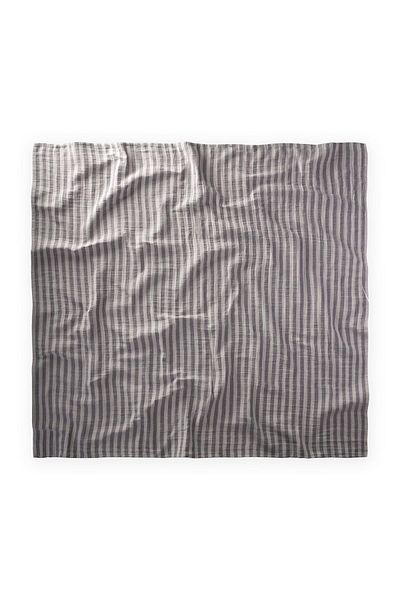 Cigit Natural Blanket 90X100Cm Gray Thick Striped