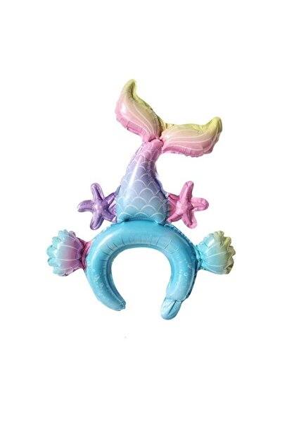 Terra Balon folie metalizată, tip coroană, model sirenă, ambalaj individual