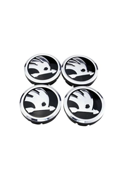 Skoda Set 4 Wheel Caps 56mm Black