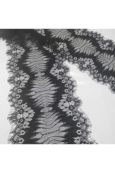 Mutkin Siyah Sakallı Kirpikli Dantel 17.5 Cm (3 MT)-Sakallı Kirpikli Zarif Da...