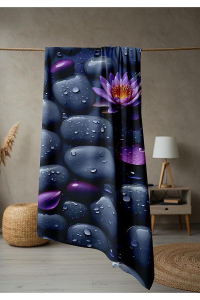 Doruklar Home Collection Modern Patterned Digital Printing Beach Sea Towel Peshtamal 80X160 cm Brs051