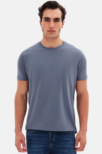D'S Damat Tricou Ds Groom Regular Fit, cu broderie simplă, 100% bumbac