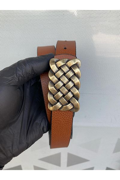 Kemerix Women's Faux Leather Buckle Belt
