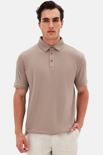 D'S Damat Ds Damat Regular Fit Mink Pike Textured T-Shirt