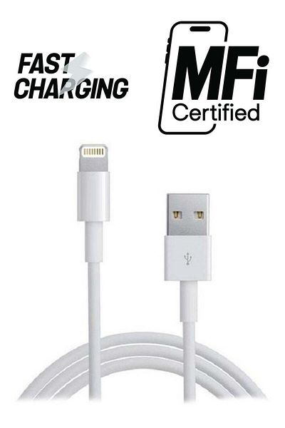 Generic Lighting To USB Data Sync Charging Cable White