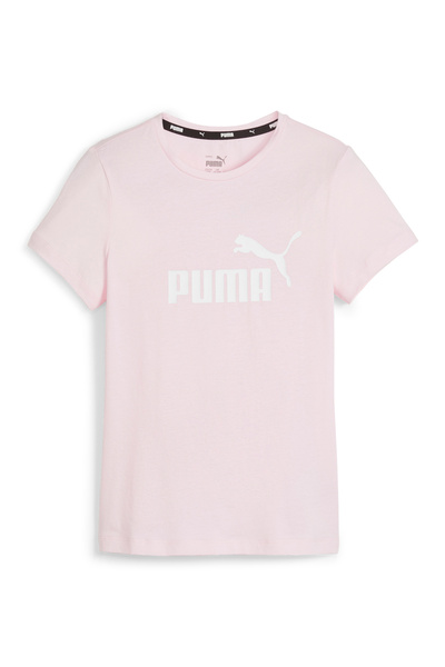 Puma تي شيرت بشعار ESS - وردي