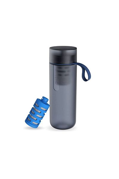 Philips Bidon cu filtru Phillips Go Zero Fitness, 590 ml, albastru închis