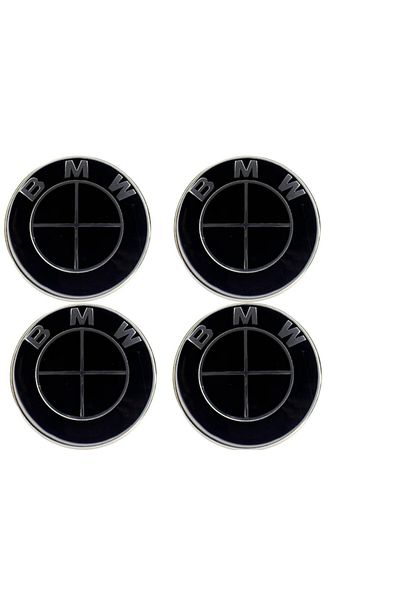 OEM Set 4 capace jante BMW, Negru, 68mm + Bec Led Auto W5W, Xstorm, 1W, 6000K, 12V