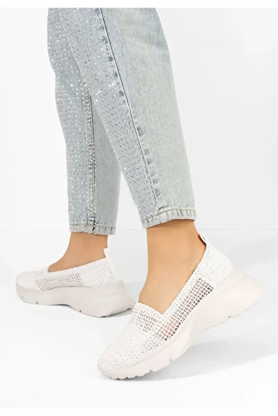 B T Shoes Willena white platform loafers