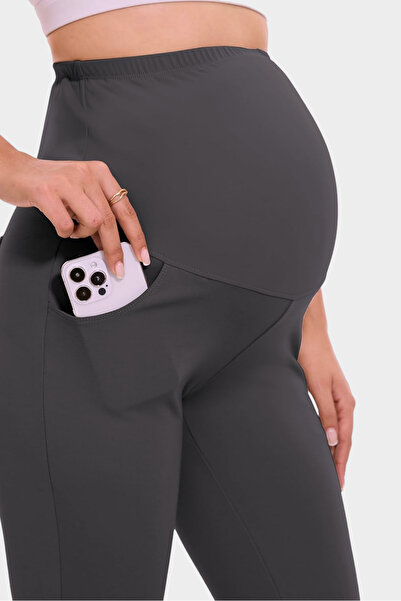 bodin Maternity Leggings with Pockets, Adjustable Waist, Stretchy, Tightening