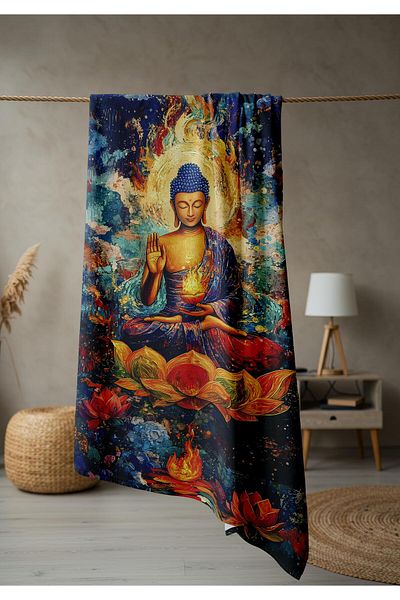 Doruklar Home Collection Modern Patterned Digital Printing Beach Sea Towel Peshtamal 80X160 cm Brs037