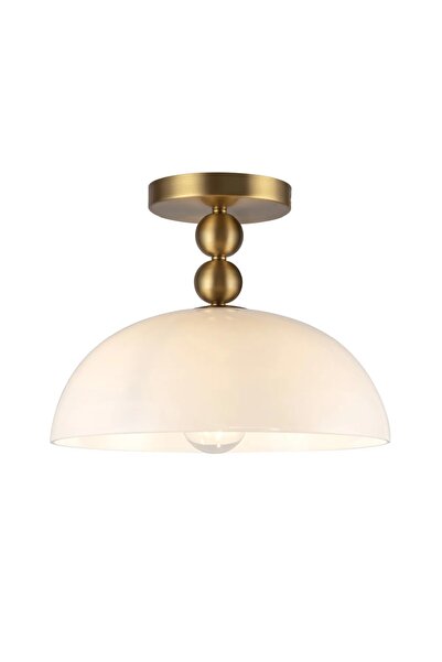 habek avize Mylights Gold Detaylı Opal Beyaz Cam Gövdeli Modern Yarı Sıva Üst...