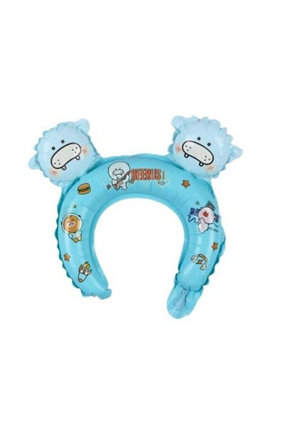 Terra Balon folie metalizată, coroană cu urechi, model ursuleț, albastru