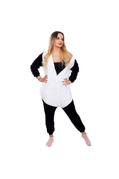 SERSIMO Pijama tip salopeta pentru adulti, model Panda, marime M