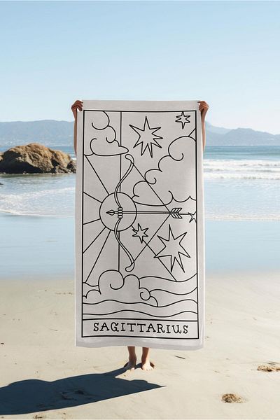 Doruklar Home Collection Modern Patterned Digital Printing Beach Sea Towel Peshtamal 80X160 cm Brs046