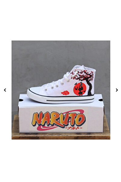 Minga London Beyaz Naruto İtachi uzun kanvas ayakkabı - Ghostella