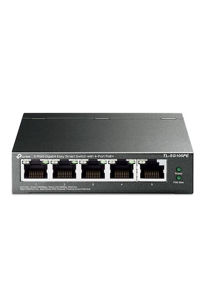 TP-LINK Switch TL-SG105PE, 5 porturi Gigabit, Desktop, Easy Smart, POE, capacitate 10Gbps, porturi P