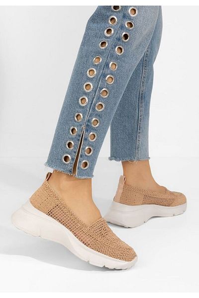 B T Shoes Willena khaki platform loafers