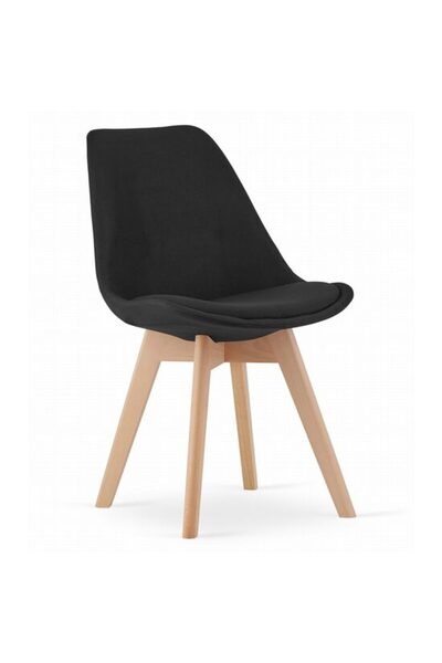 Mercaton Scaun în stil scandinav, Mercaton, Nori, Tapițerie, Lemn, Negru, 48....