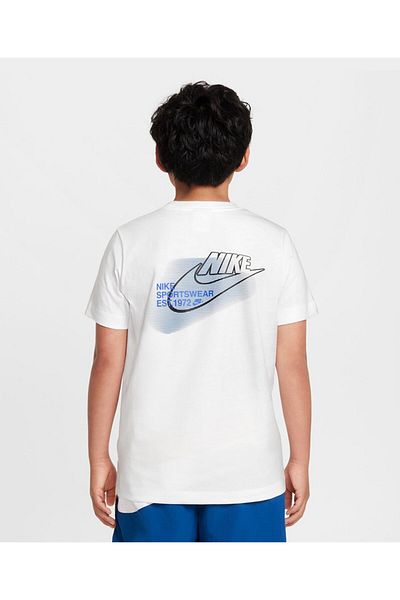 Nike 100% Cotton Dual-side Graphic Short Sleeves T-Shirt - White
