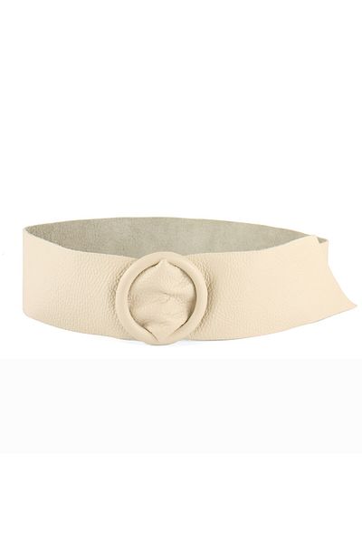 OEM Wide beige genuine leather belt
