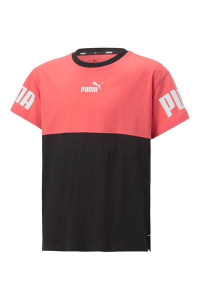 Puma تي شيرت Power Colorblock - سلمون
