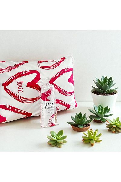 Arma Concept Single Heart Pattern Ranforce Fabric Fitted Elastic Sheet & 1 Pillow Case