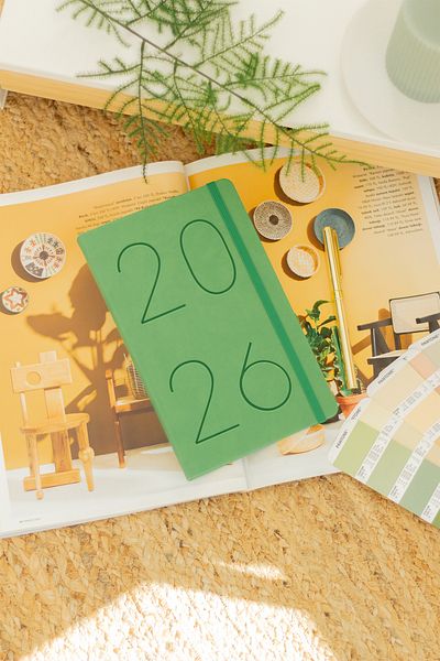 Matt Notebook 2026 Year 13X21 cm Daily Agenda Green
