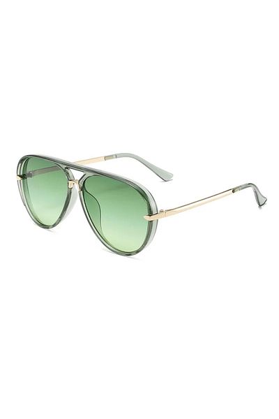 Choice as picture shows clear green-green GM LUMIAS Vintage Pilot Sunglasses Women Fashion Double Bridge Ca