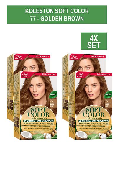 Wella Koleston Soft Color SOFT COLOR 77 - GOLDEN BROWN x4