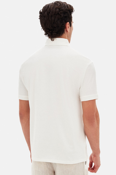 Twn Μπλουζάκι πόλο με υφή Slim Fit Ecru Pique