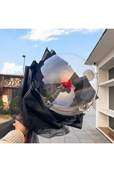 Flippy Rose in LED Balloon with Lights, Flippy, Bouquet Type, Diameter 35 cm, Red