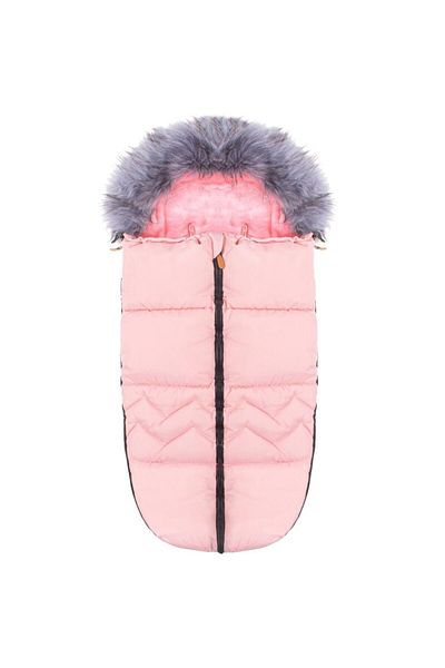 SERSIMO Baby winter bag for stroller, universal size, with hood, 90x45cm, pale pink