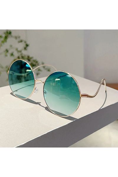 Choice gradient green golden GM LUMIAS Oversized Round Sunglasses Women New Fashion Vintage Gradient Shades