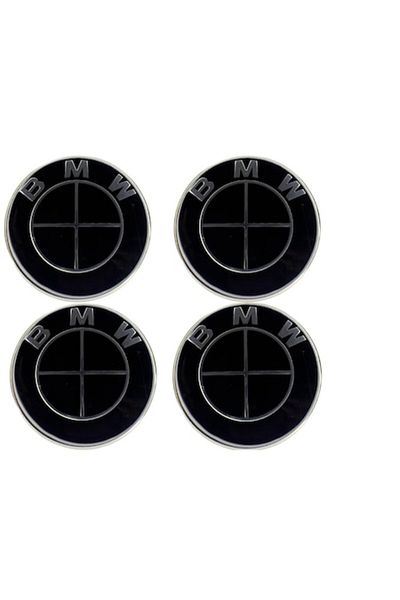 OEM Set 4 capace jante BMW, Negru, 68mm + Bec Led Auto W5W, Xstorm, 1W, 6000K, 12V