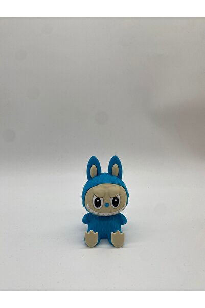 ULUFORM Oturan Dekoratif Labubu Figürü, 3D Baskı, Mavi