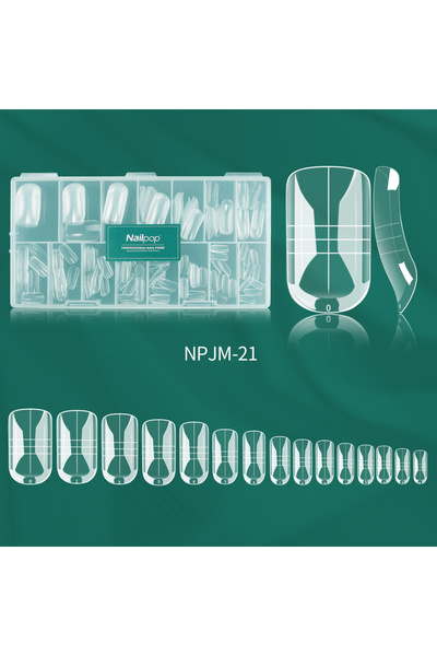 Choice JM21-Clear 150 Nailpop 150pcs/box Nail Dual Forms Square Coffin Quick ...