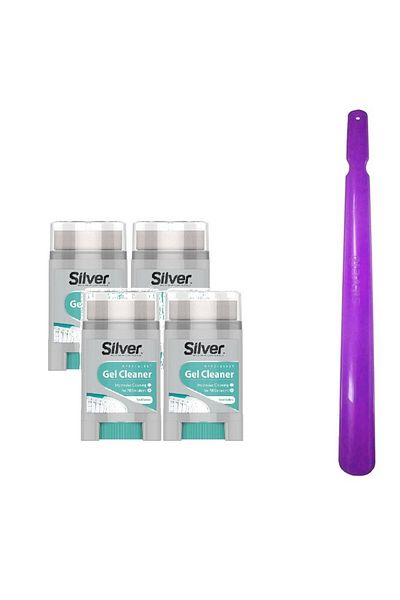 Silver Set 4x cremă curățare pantofi sport cu roll-on, 200 ml, incolor + încălțător,