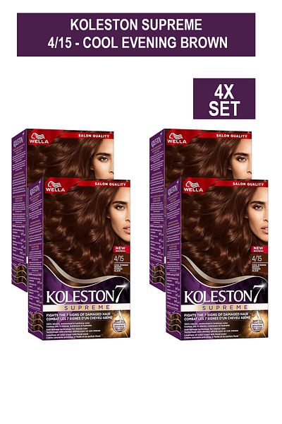 Wella Koleston Supreme KIT 4/15 - COOL EVENING BROWN x4