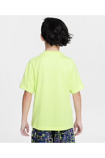 Nike Multi Dri-Fit Half Sleeves Logo Graphic T-shirt - Lemon Twist