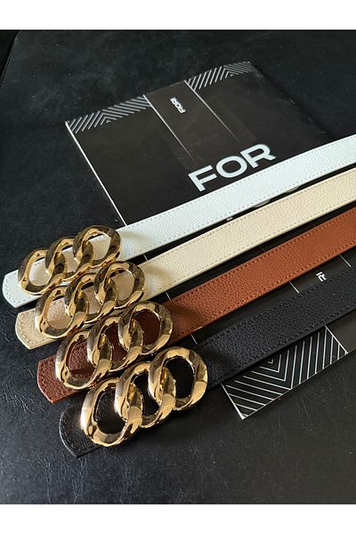 Fiori حزام بنطلون نسائي أساسي بإبزيم حلقي موحد، حزام معطف، حزام فستان