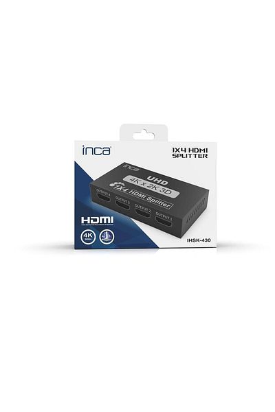 Yerli Inca ihsk-430 hdmi splitter 1 in 4 out 4k@30hz switch (input 1 hdmi, output 4 hdmi)