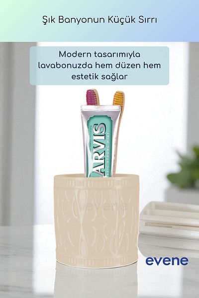 Evene Θήκη οδοντόβουρτσας Βάση οδοντόβουρτσας Βάση οδοντόβουρτσας Κρέμα Χρώμα Μοντέλο 76