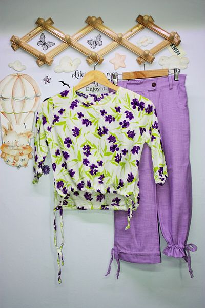 fourcloversfashion Girl's Floral Suit
