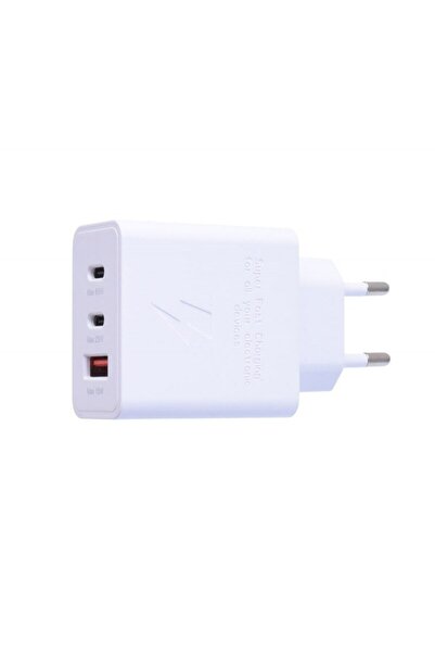 dalip Încărcător de perete 65W, încărcare rapidă, 2x USB-C și 1x USB-A 2.0, 230V, alb