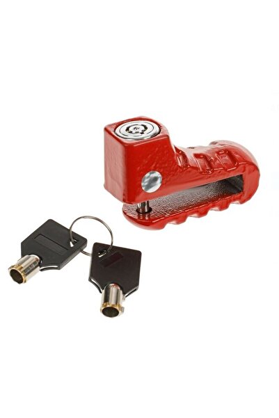 dalip Disc Brake Lock for Bicycles, Scooters, Motorcycles, with Key, Metal, Red